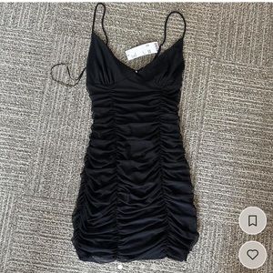 Black Ruched Urban Outfitters Dress 
Size small